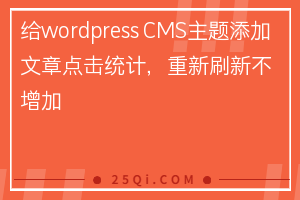 给wordpress网站 CMS主题添加文章点击统计，重新刷新不增加